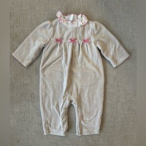 Janie and Jack velour layette 3-6 months baby girl